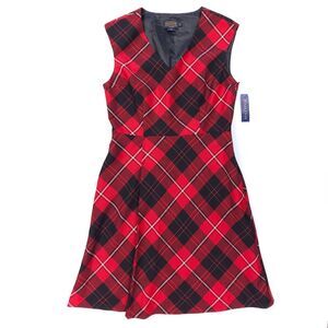 NWT Pendleton 100% Wool Plaid Tidings Overall Dress Cottagecore Preppy Academia